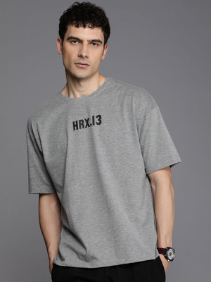 HRX by Hrithik Roshan Graphic Print Men Round Neck Grey T-Shirt