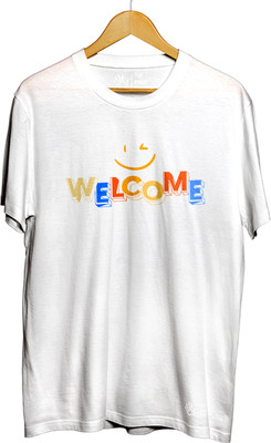 THE PRINT PLATTER Typography Men Round Neck White T-Shirt