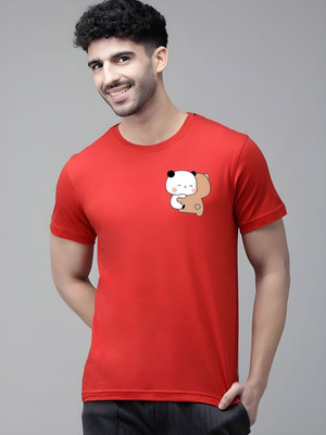 SZN Graphic Print Men Round Neck Red T-Shirt