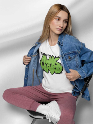 PD CLORI Typography Women Round Neck White T-Shirt