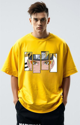BLOSSOMTRADER Graphic Print Men Round Neck Yellow T-Shirt