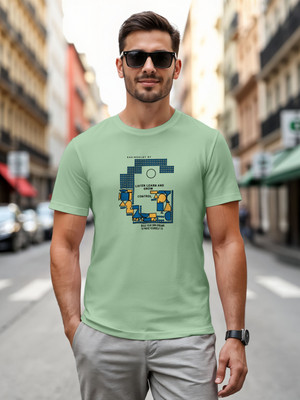 METRONAUT Printed Men Round Neck Light Green T-Shirt