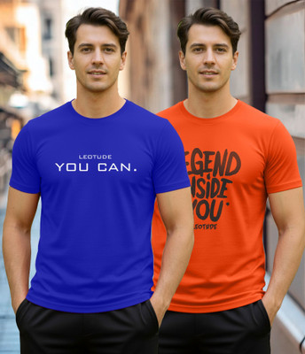Leotude Printed Men Round Neck Multicolor T-Shirt
