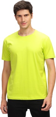 Tag Mytee Solid Men Round Neck Light Green T-Shirt