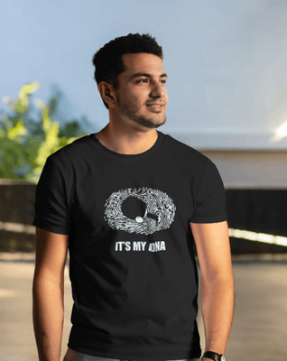 VASAL Printed Men Round Neck Black T-Shirt