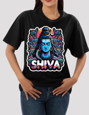 sova legacy Printed Women Round Neck Black T-Shirt