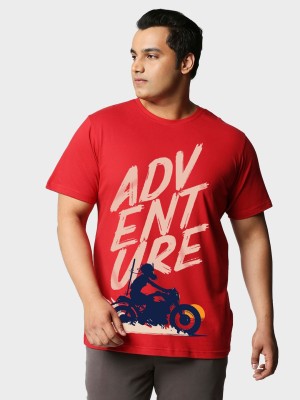 BEWAKOOF Printed, Typography Men Round Neck Red T-Shirt