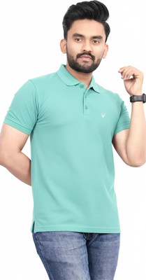 JH MART Solid Men Polo Neck Brown T-Shirt