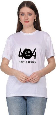 EKTABAZAR Graphic Print Women Round Neck White T-Shirt