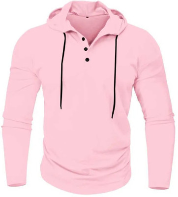 Prachikfashions Self Design Men Hooded Neck Grey, White, Pink, Black T-Shirt