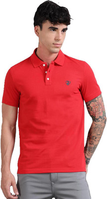 HIBEX POLO Printed Men Polo Neck Red T-Shirt