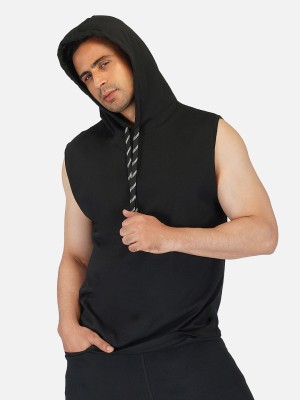 IMPERATIVE by NEU LOOK Solid Men Hooded Neck Black T-Shirt