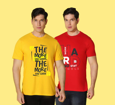 WOOSTRO Typography Men Round Neck Multicolor T-Shirt