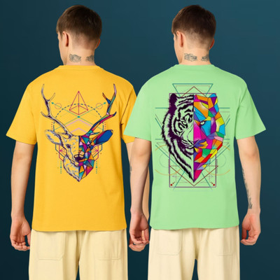 Kasendra Graphic Print Men Round Neck Multicolor T-Shirt