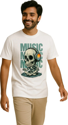 Rimore Clothing Printed Men Round Neck White T-Shirt