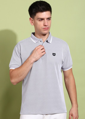 METRONAUT Solid Men Polo Neck Grey T-Shirt