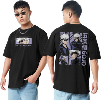RED CLOVER Printed Men Round Neck Black T-Shirt