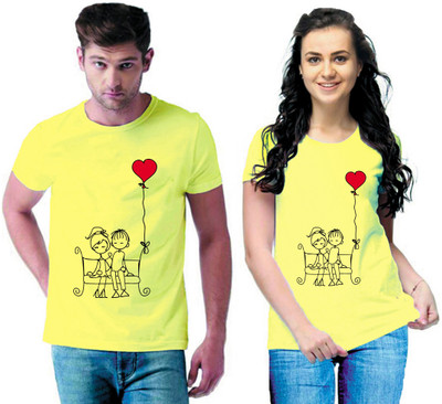 Tween Trends Printed Men Round Neck Yellow T-Shirt