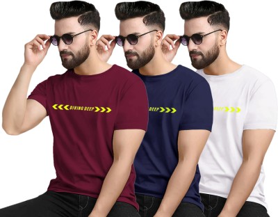 UMMISS Printed Men Round Neck Multicolor T-Shirt