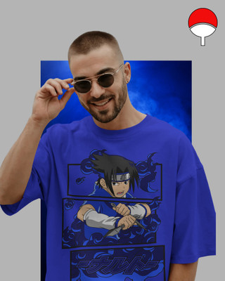 EYESTOP Printed Men Round Neck Blue T-Shirt