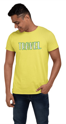 CITEES Typography Men Round Neck Yellow T-Shirt