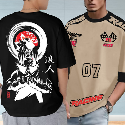 Jump Cuts Printed Men Round Neck Multicolor T-Shirt