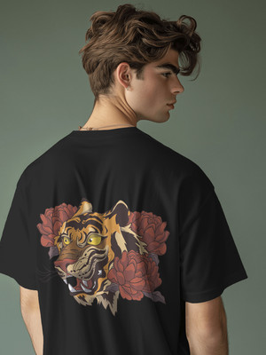 PS ENTERPRISES Graphic Print Men Round Neck Black T-Shirt