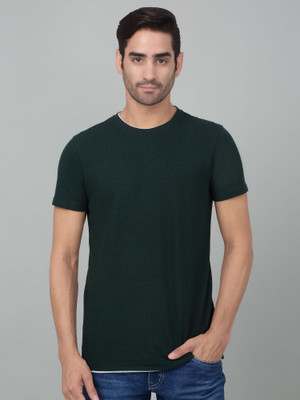 CANTABIL Solid Men Round Neck Green T-Shirt