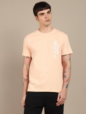 Dennis Lingo Printed, Typography Men Round Neck Pink T-Shirt