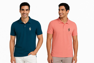 cnw Printed Men Polo Neck Multicolor T-Shirt
