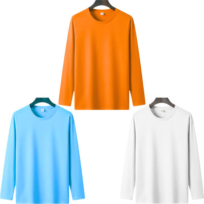 MISTY COLLECTION Solid Men Round Neck Orange, White, Light Blue T-Shirt