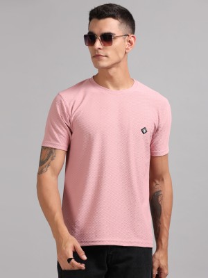 Paul Street Solid Men Round Neck Pink T-Shirt