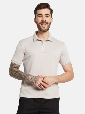 Octave Solid Men Polo Neck Brown T-Shirt