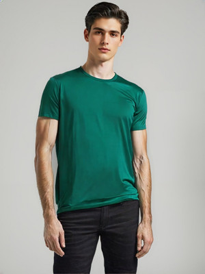 Nonkey Enterprises Solid Men Round Neck Green T-Shirt