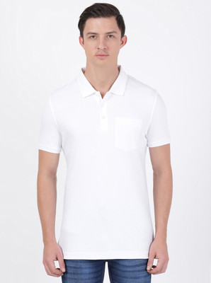 JOCKEY Self Design Men Polo Neck White T-Shirt