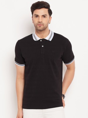 DUKE Solid Men Polo Neck Black T-Shirt