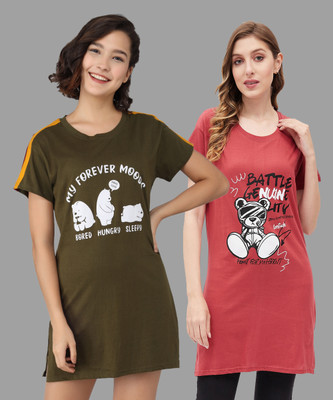 SYDNEY HILLS Printed Women Round Neck Multicolor T-Shirt