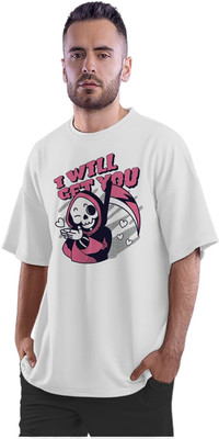 KRYONIX Printed Men Round Neck White T-Shirt