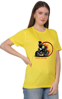 UPTRADE Printed Women Round Neck Yellow T-Shirt