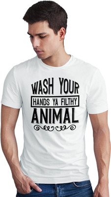 Seek Buy Love Printed Men Round Neck White T-Shirt