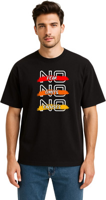 Be Collardo Printed Men Round Neck Black T-Shirt