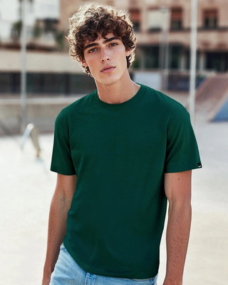 BEWAKOOF Solid Men Round Neck Green T-Shirt