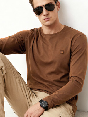 Damensch Printed Men Round Neck Brown T-Shirt