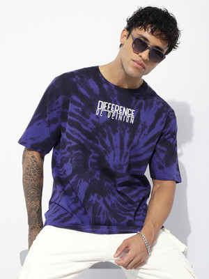 DIFFERENCE OF OPINION Printed Men Round Neck Purple T-Shirt