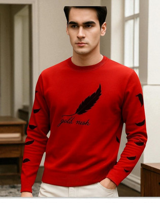 FASHIUM Printed Men Round Neck Red T-Shirt