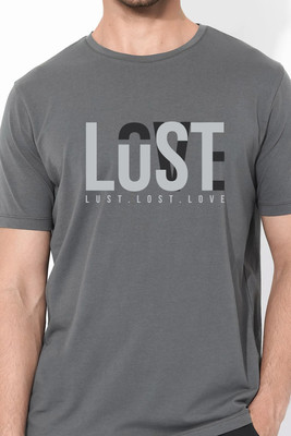 YL CREATION Printed Men Round Neck Grey T-Shirt