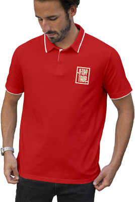 Fighterhero Printed Men Polo Neck Red T-Shirt