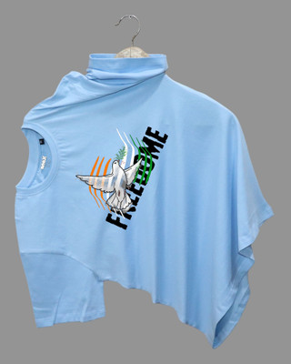 DRIPTHREAD Printed Men Round Neck Light Blue T-Shirt