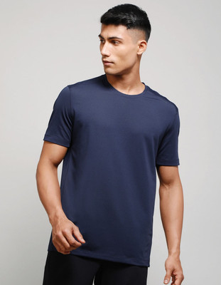 JOCKEY Solid Men Round Neck Dark Blue T-Shirt