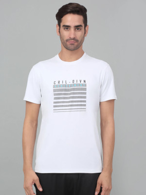CANTABIL Printed Men Round Neck White T-Shirt